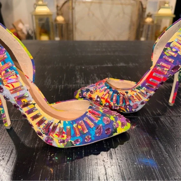 Steve Madden Multicolor Gem-Embellished Women's Shoes - Picture 2 of 4
